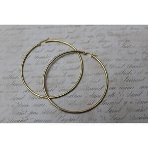 New Gold Tone Extra Large Hoop Earrings E82